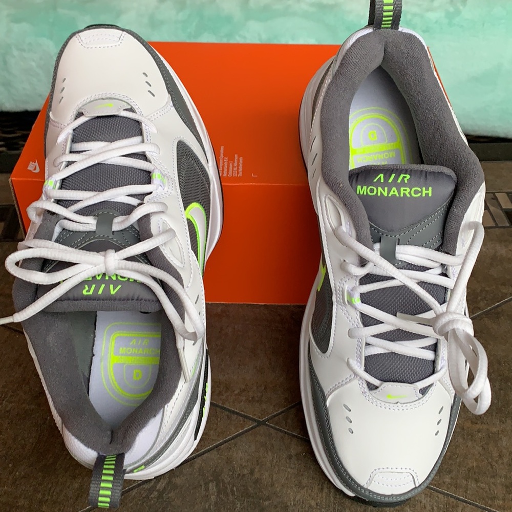 NIKE AIR MONARCH IV WHITE/WHITE-COOL GREY MENS - Picture 9 of 15